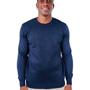 Jakamen Navy Crewneck Textured Sweater